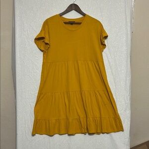 J. Crew Yellow Tiered Puff Sleeve Sundress